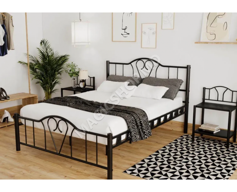 Pat Orkide 160x200 alb, negru, crem, gri